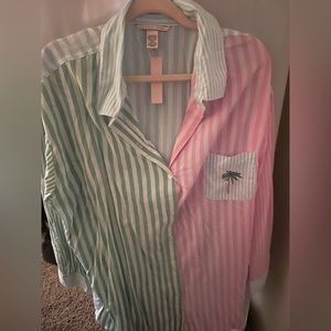 Victoria’s Secret button down oversized beach cover up multi color nwt